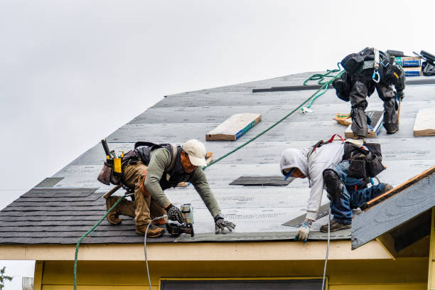 Professional Gutter Installation technician working in Plantersville, MS
